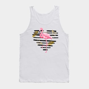 Flamingo with distressed heart Tank Top